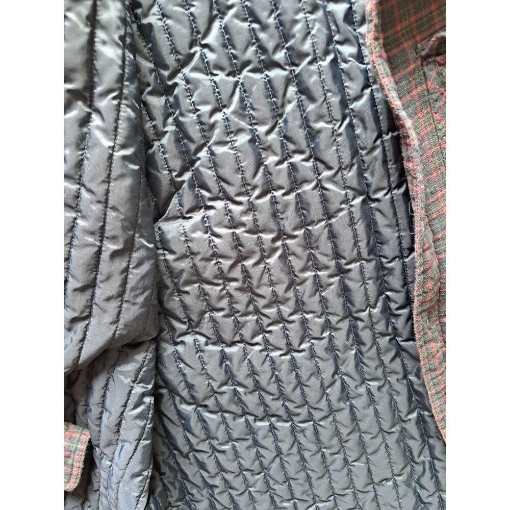 Vtg Plaid Quilted Flannel Jacket Blue & Red Cotton Men's M Shacket Winter Grunge - Picture 2 of 11